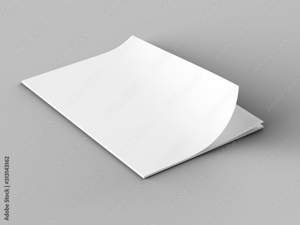 Empty paper sheets in A4 format. Ream of white paper. 3d illustration Empty paper sheets in A4 format. Ream of white paper. 3d illustration