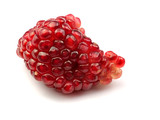 Fruit red pomegranate seeds, isolated on a white background, herbs, fruit kingdom.
