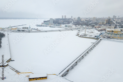 View of the Cheboksary Bay in Cheboksary in the winter photo