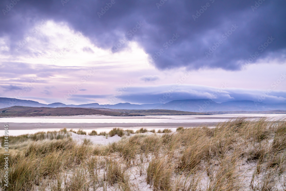 Obraz premium The landscape of the Sheskinmore Nature Reserve between Ardara and Portnoo in Donegal - Ireland