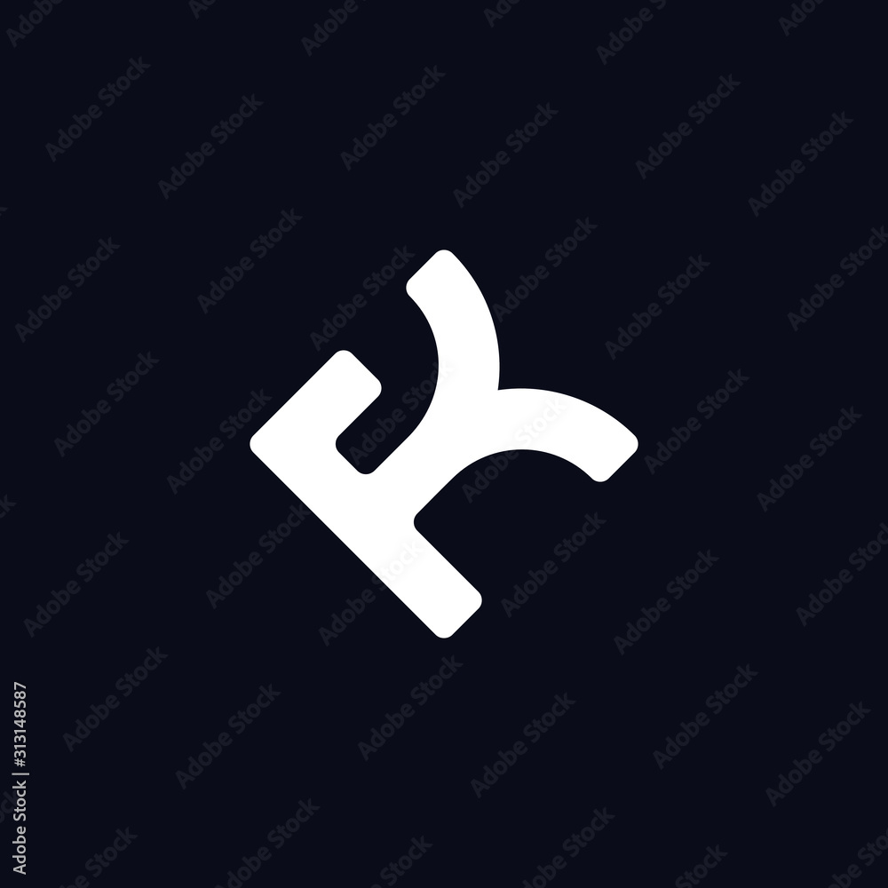Initial letter FK or FY logo template with square line art symbol in flat design monogram illustration Initial letter FK or FY logo template with square line art symbol in flat design monogram illustration