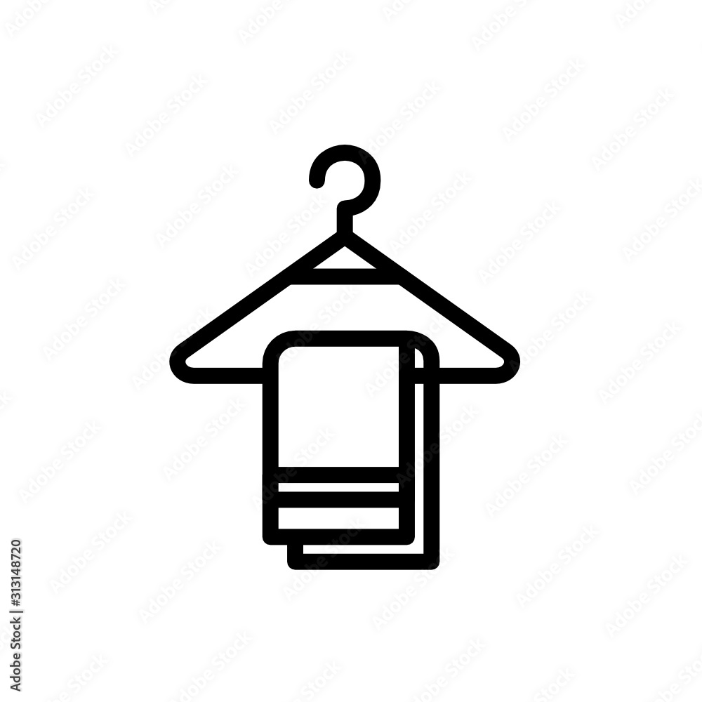 Hanger. Towel. Vector Line Icon. Hanger. Towel. Vector Line Icon.