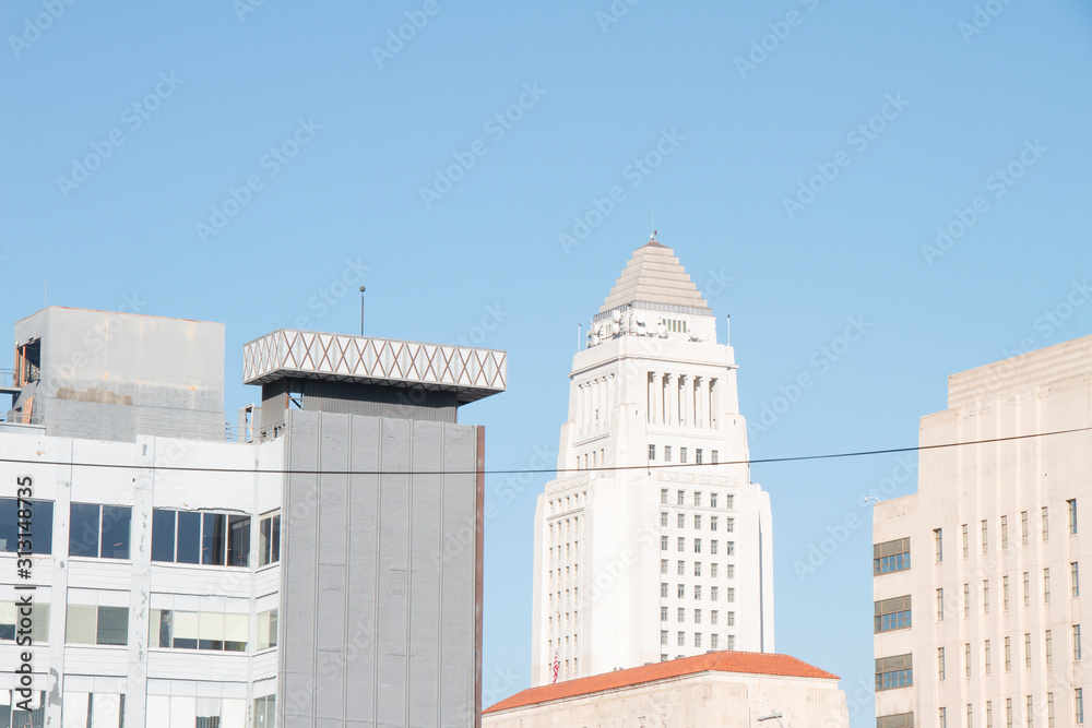 Downtown Los Angeles - City Hall, Blue Sky