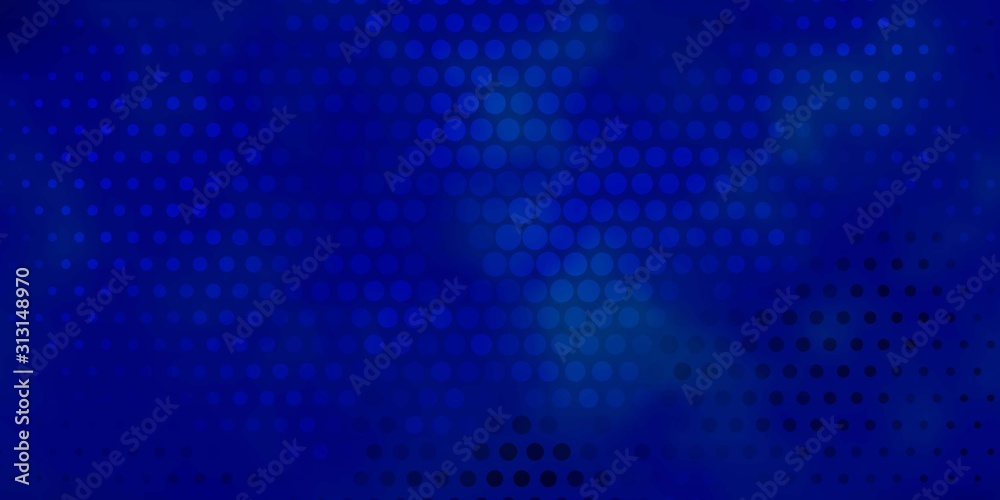 Dark BLUE vector backdrop with dots. Colorful illustration with gradient dots in nature style. Pattern for wallpapers, curtains.