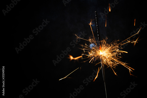 nice burning sparkler with some light effects