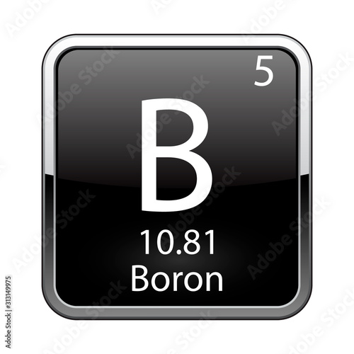 The periodic table element Boron. Vector illustration