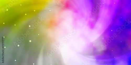 Light Multicolor vector background with small and big stars. Colorful illustration with abstract gradient stars. Pattern for websites, landing pages.