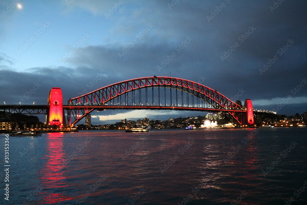 Fototapeta premium Sydney Harbor Bridge nearby Circular Quay in Sydney, Australia