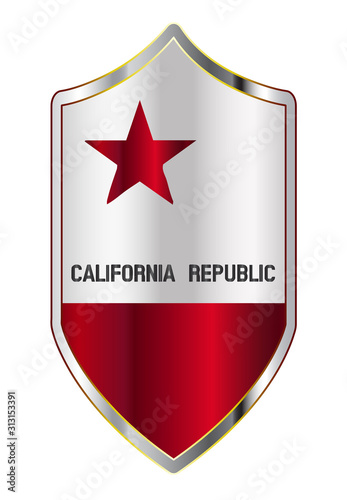 California State Flag On A Crusader Style Shield
