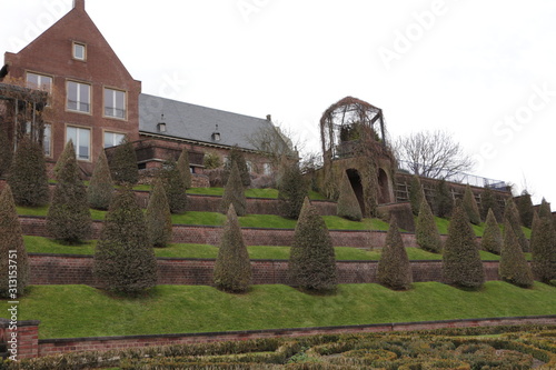 Blick auf den Terrassengarten von Kloster Kamp in Westdeutschland photo