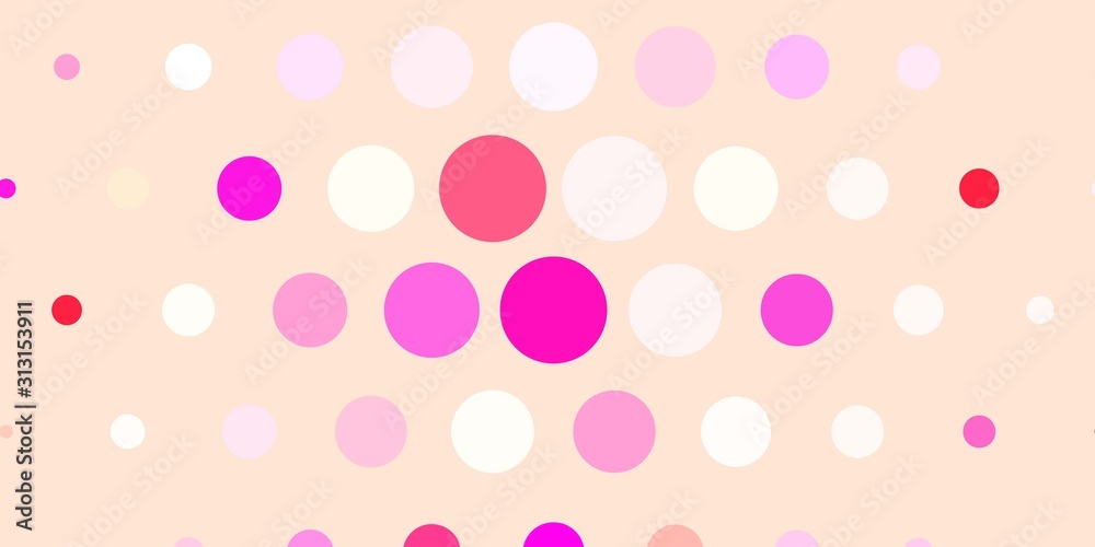 Light Pink, Yellow vector layout with circle shapes. Abstract colorful disks on simple gradient background. Pattern for websites.