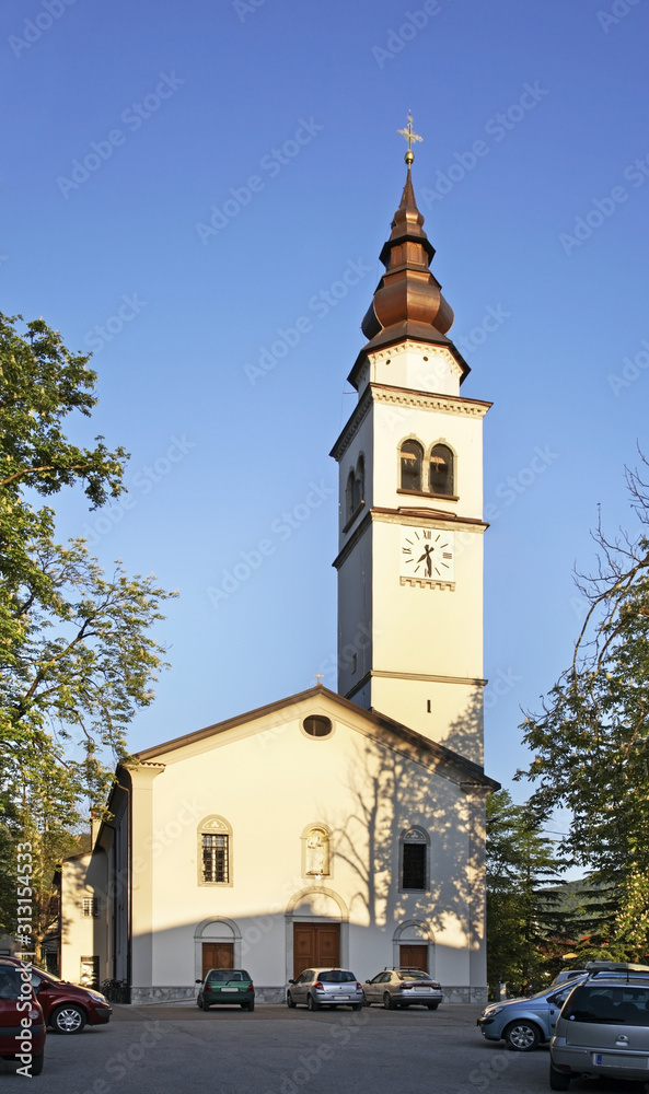 Church of Assumption of Virgin Mary in Tolmin. Slovenia