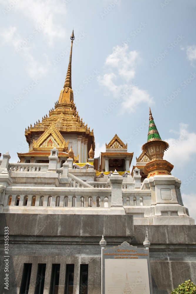 Wat Traimit (Golden Buddha temple) in Bangkok. Kingdom of Thailand