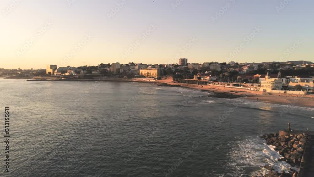 Beautiful sandy coast of Eastoril and the sun setting Beautiful sandy coast of Eastoril and the sun setting