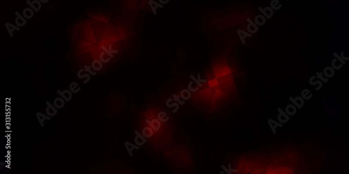 Dark Red vector backdrop with lines, triangles.