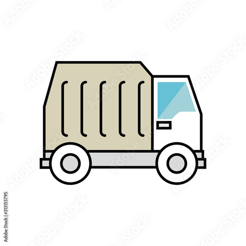 truck collector trash isolated icon