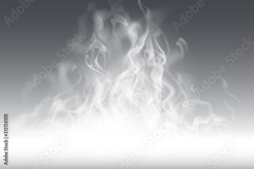 White smoke cloud background