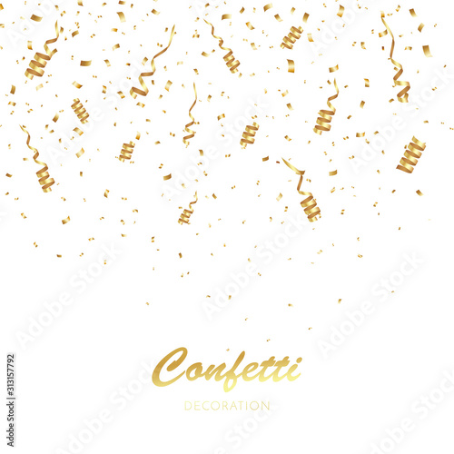 Gold Confetti Vector Background