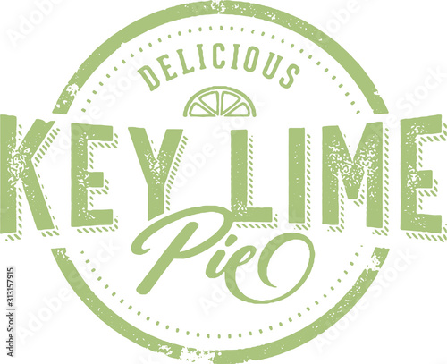 Vintage Key Lime Pie Dessert Menu Stamp