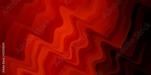 Dark Orange vector pattern with curved lines. Bright illustration with gradient circular arcs. Design for your business promotion.