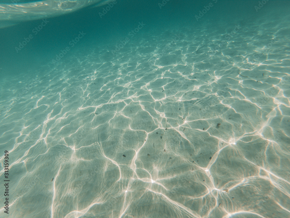Naklejka premium Underwater at the Mediterranean Sea, water reflections