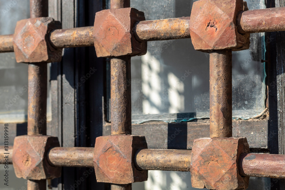 Close Up Old Weathered Rusty Metal Bars Close Up Old Weathered Rusty Metal Bars