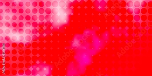 Light Pink vector texture with disks. Abstract decorative design in gradient style with bubbles. New template for a brand book.