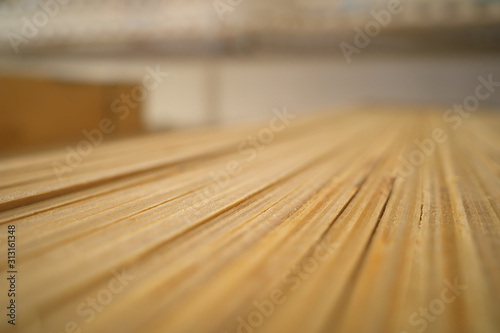 Wooden surface texture bokeh background