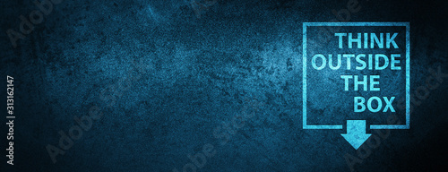 Think Outside The Box Arrow icon Special Blue Banner Background