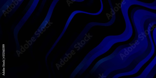 Dark Pink, Blue vector background with bent lines. Gradient illustration in simple style with bows. Template for cellphones.