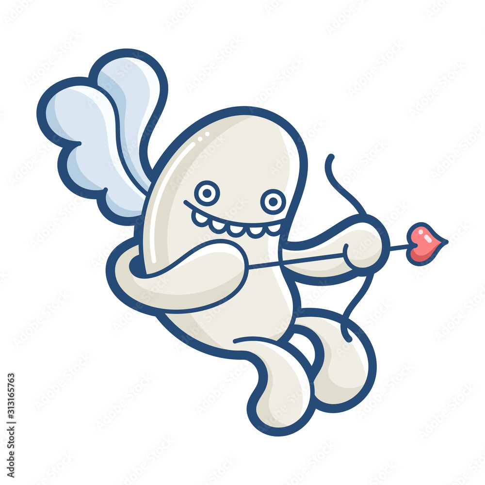 kawaii cupid monster cartoon illustration kawaii cupid monster cartoon illustration