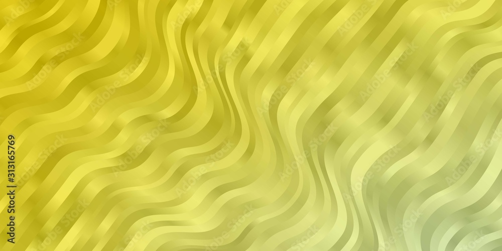 Obraz premium Light Green, Yellow vector background with curves. Colorful geometric sample with gradient curves. Pattern for business booklets, leaflets