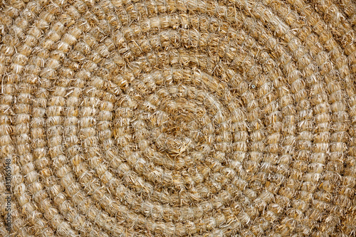 Straw target for archery. Close-up