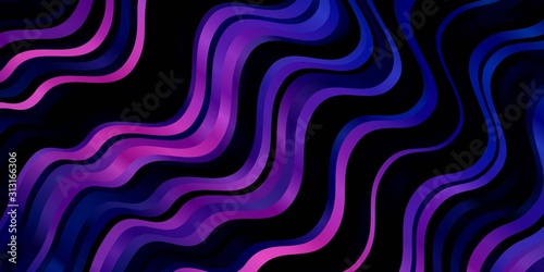Fototapeta Naklejka Na Ścianę i Meble -  Dark Pink, Blue vector template with curves. Brand new colorful illustration with bent lines. Pattern for ads, commercials.