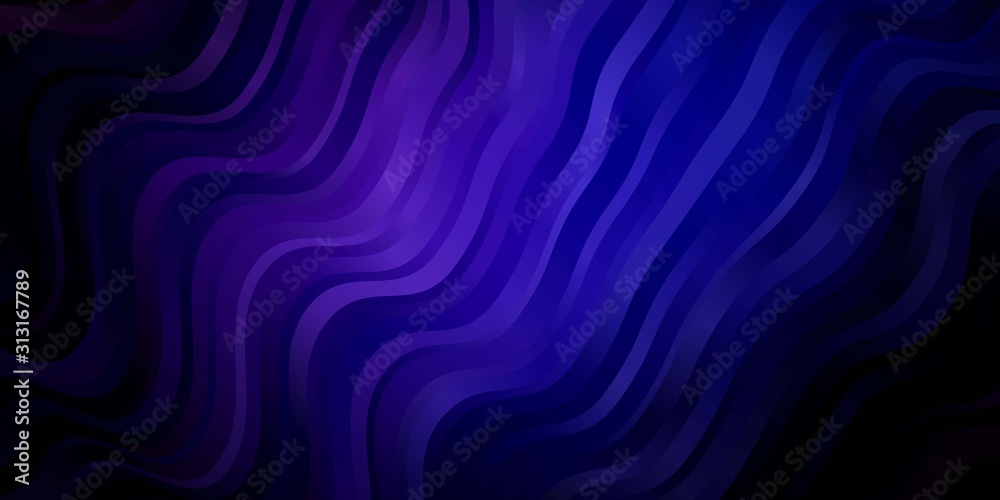 Dark Pink, Blue vector pattern with curves. Colorful abstract illustration with gradient curves. Smart design for your promotions.