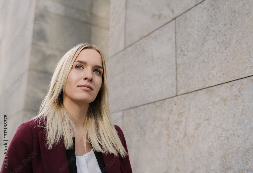 Portrait of blond businesswoman in the city Portrait of blond businesswoman in the city