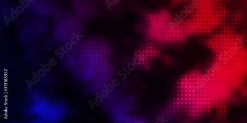 Dark Purple, Pink vector background with bubbles. Glitter abstract illustration with colorful drops. Pattern for booklets, leaflets.