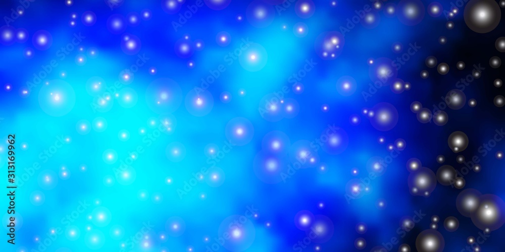 Dark BLUE vector background with small and big stars. Modern geometric abstract illustration with stars. Best design for your ad, poster, banner. Dark BLUE vector background with small and big stars. Modern geometric abstract illustration with stars. Best design for your ad, poster, banner.