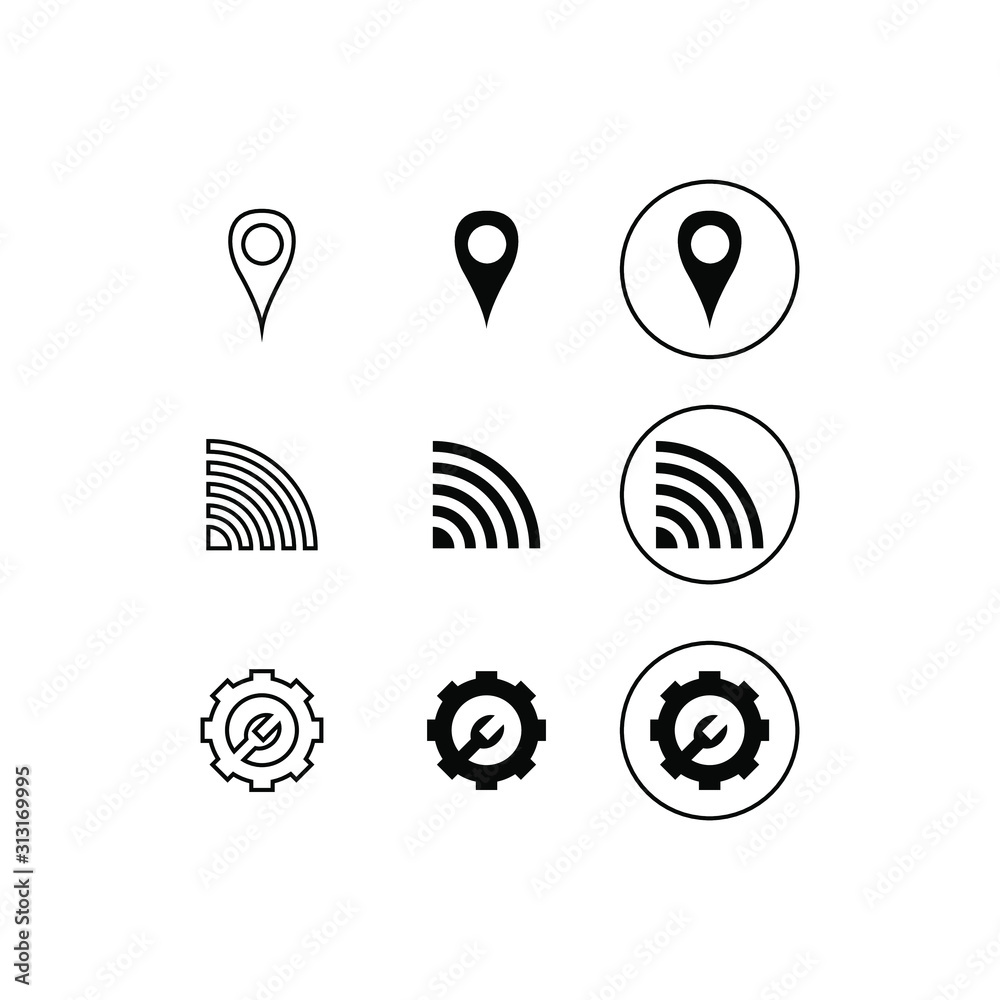 Minimalist Black and White phone icon. Location, Wifi and phone setting using basic flat design. Phone icon basic element graphic resource. Minimalist Black and White phone icon. Location, Wifi and phone setting using basic flat design. Phone icon basic element graphic resource.