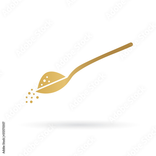 golden spoon icon- vector illustration