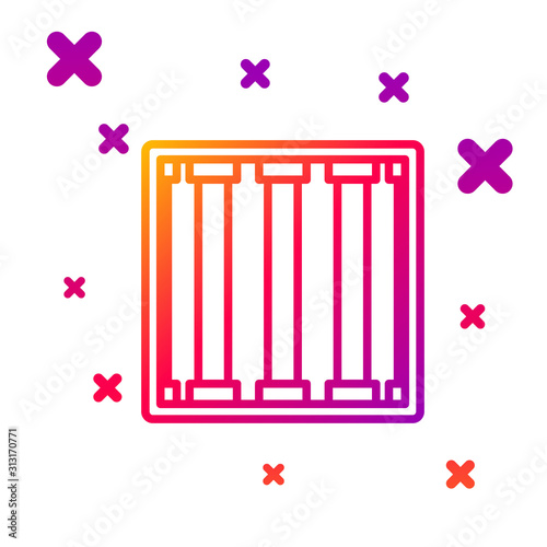 Color line Prison window icon isolated on white background. Gradient random dynamic shapes. Vector Illustration