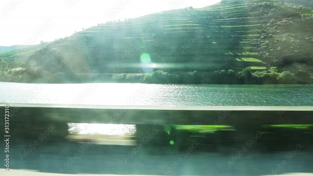 Car ride in the Douro region in Portugal