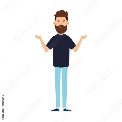 young man with beard avatar character