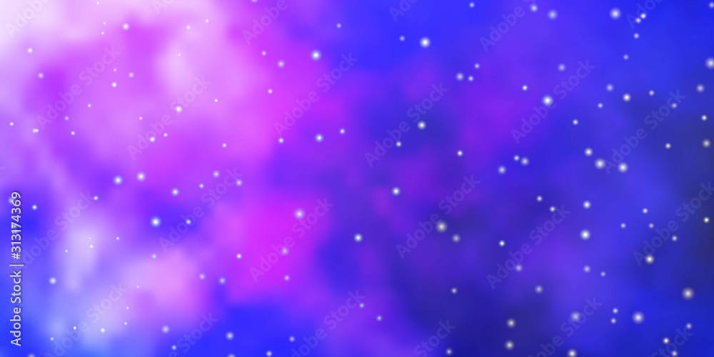Fototapeta premium Dark Pink, Blue vector pattern with abstract stars. Shining colorful illustration with small and big stars. Pattern for wrapping gifts.