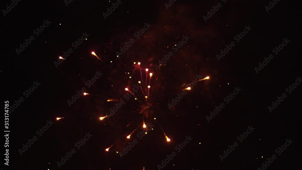 New Year fireworks in slow motion