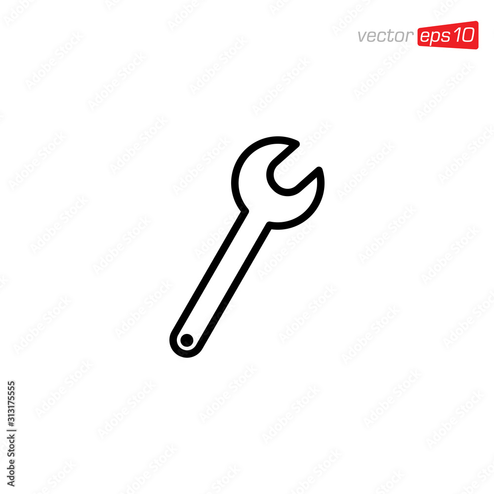 Tool Wrench Icon Design Illustration