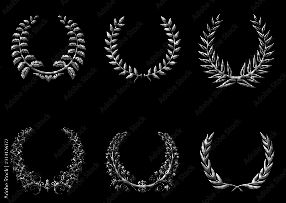 3d isolated decoration element set 3d isolated decoration element set