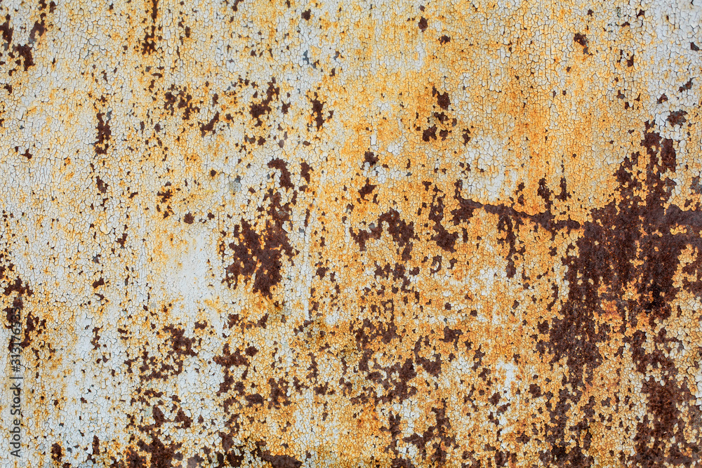 texture of an old rusty sheet of metal painted with white paint burnt out in the sun texture of an old rusty sheet of metal painted with white paint burnt out in the sun