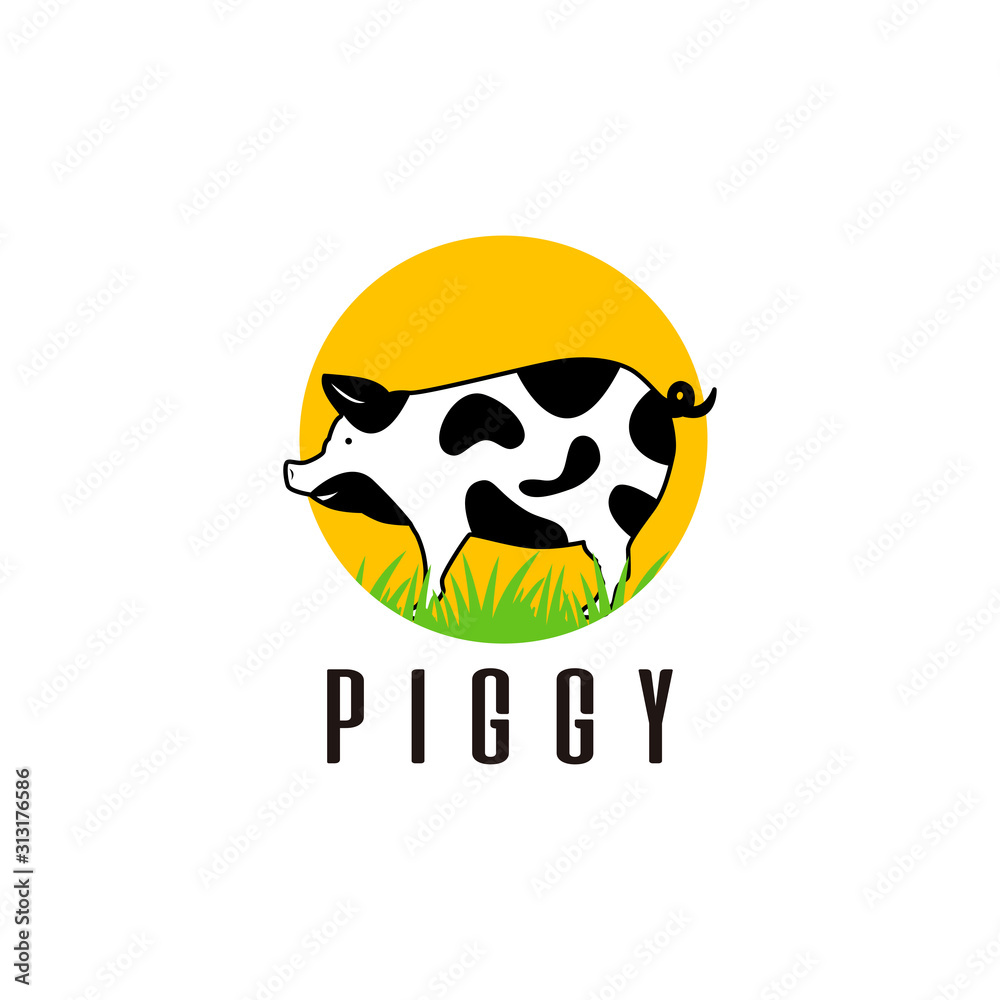 Pig logo design template stock vector Pig logo design template stock vector