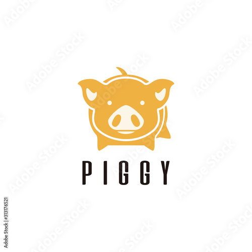 Pig logo design template stock vector